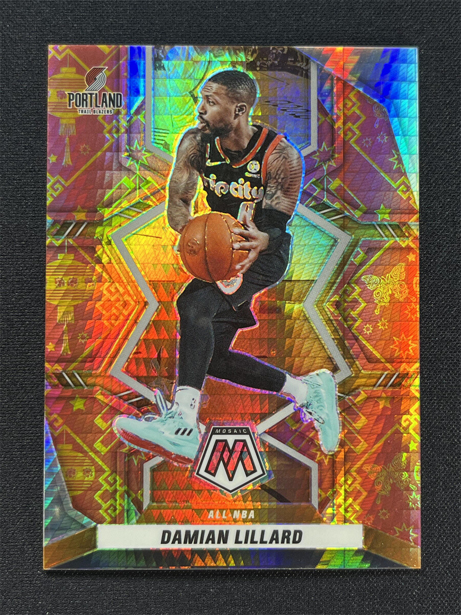 2021-22 Panini Mosaic Damian Lillard #287 Lucky Envelopes Prizm Blazers SSP /8
