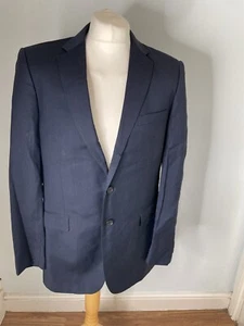 Savoy Taylor Guild Mens 100% Wool Navy Blazer Jacket UK 42L - Picture 1 of 8