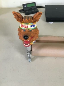 Coors Light Beer Wolf Tap Handle w/ Bandana and Scarf- Tapper Rare Vintage - Picture 1 of 9