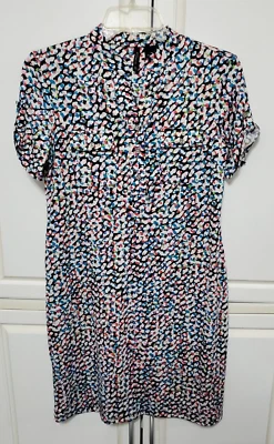 Новые направления миниатюрная рубашка платье с коротким рукавом геометрический женщин PS маленький W-9 - Изображение 1 из 4
