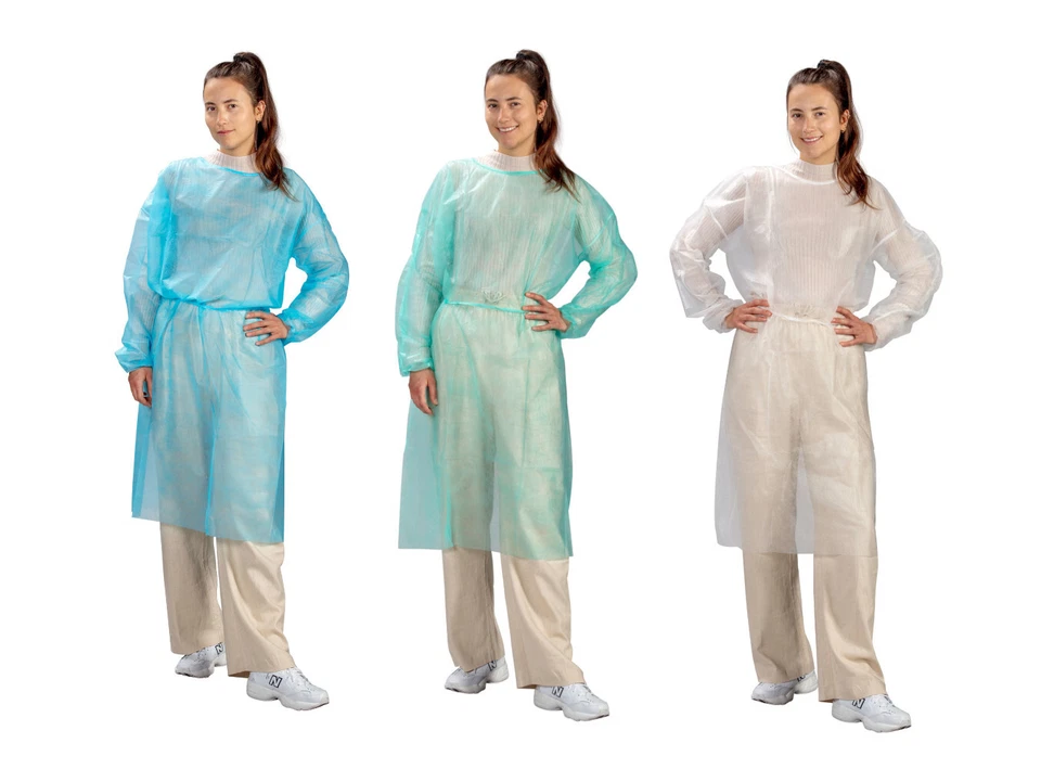 Medi-Inn Besucherkittel, 115 x 137 cm, mit Gummi-Bündchen, zum Binden, PP