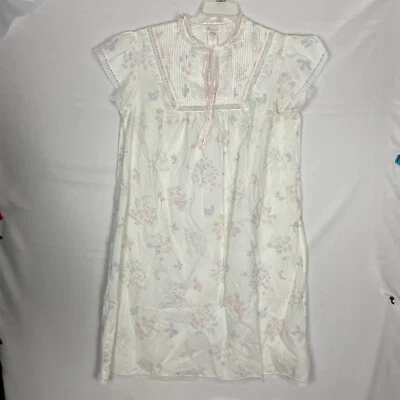 Nuevo camisón vintage para mujer Barbizon blanco a rayas floral sin mangas talla grande Foto 1 de 4