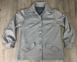 Vintage Mod Gogo Jacket 60s 70s Polyester Coat Womens Size 14-16 Large - Picture 1 of 12