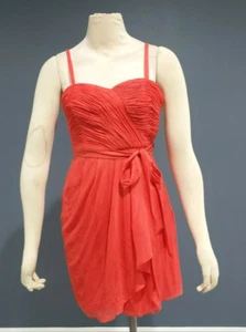 J. CREW Silk Orange Faux Wrap Strap Chiffon Dress Size 0 - Picture 1 of 9