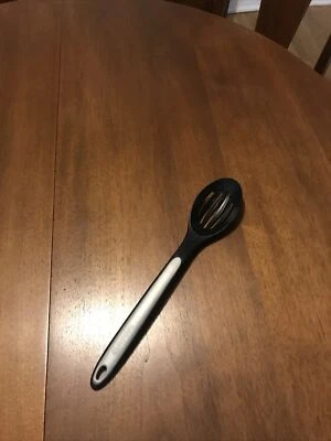 Calphalon Slotted Spoon Black Nylon Gray Silicone Serving 13 inch - Image 1 of 4