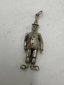 Collar con dije de payaso de plata de ley piernas y brazos articulados - Imagen 1 de 9