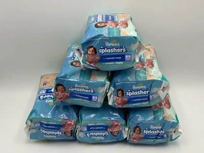 Pañales de natación Pampers - Salpicaduras - Talla 2-3, 6 PCK, cuenta 12 cada uno Foto 1 de 2