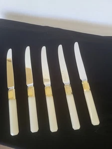 PRISMA Stainless White LASLO for Mikasa / Gold Accent / Knives For Replacement - Picture 1 of 8