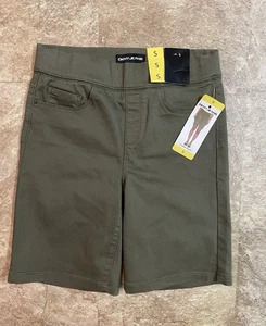 NEU DKNY Jeans Damen Bermuda Shorts Größe Small Komfort Stretch olivgrün neu mit Etikett - Bild 1 von 3