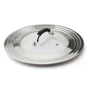Stainless Steel Universal Lid for Pans Pots Fits 8.25 9 10 11 12 Inch Cast Ir... - Picture 1 of 7