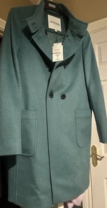 Jaeger Women's TEAL Pure Wool short Length Coat Size 14 BNEW Rrp£250 - Picture 1 of 8