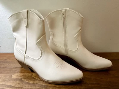 Mujeres Vaqueras Vaqueras Western Blancas Botas Sin Límites Talla 8.5 NUEVAS Foto 1 de 4