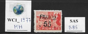 WC1_1977 FIUME. Rare variety of 1919 stamp (not in Scott). Sassone B85. MH - Picture 1 of 1