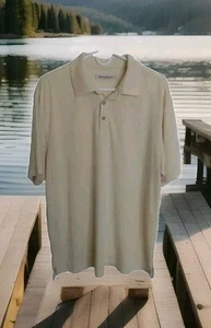 Tommy Bahama Mens Size L Large Pale Yellow Polo Golf Shirt Mens Nice Condition - Picture 1 of 6