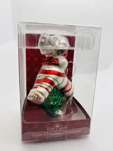 Kurt Adler Schnauzer Hund Weihnachtsschmuck in Box - Glas rot & weiß Urlaub - Bild 1 von 7