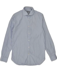 MICHAEL KORS Mens Slim Fit Shirt Size 14 1/2 Small Blue Polka Dot Cotton EM06 - Picture 1 of 3