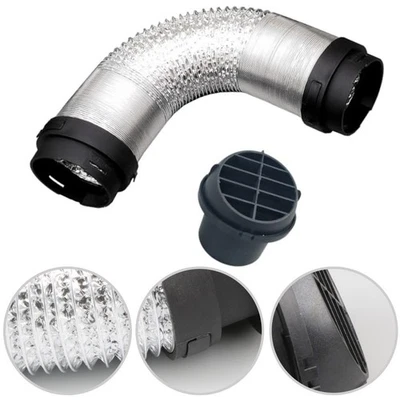 75MM Heater Pipe Duct Hose Kit with Two 60MM Connectors and Round Air Outlet - Image 1 of 4