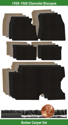 Juego de alfombrillas bereber personalizadas para Chevrolet Biscayne 1958-1960 (5 piezas) #6DY Foto 1 de 4
