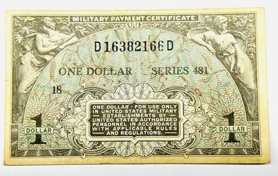 Series 481 $1 US Military Payment Certificate Block 18 - Image 1 of 2