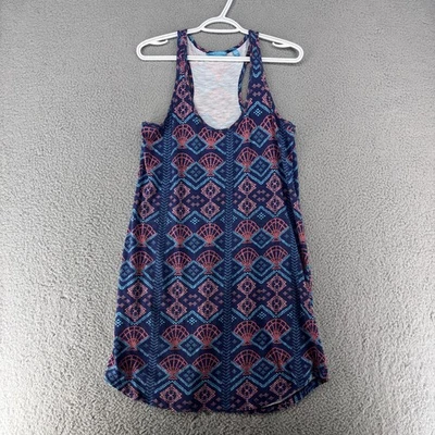 Tori Richard Dress Womens Large Blue Seashell Sleeveless Honolulu Swim Cover Up - Image 1 of 4