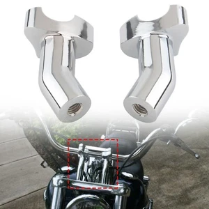 For Harley Softail Custom Chopper Touring Chrome 3.5" Pullback Handlebar Riser - Picture 1 of 9