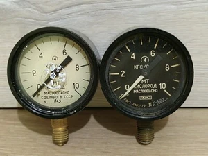 2 pcs. vintage pressure gauges steampunk lamp parts USSR manometers Made 1970s. - Picture 1 of 7