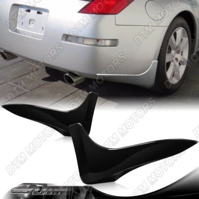For 2003-2009 Nissan 350Z Z33 Black JDM Rear Bumper Lip Mud Guards Spats Aprons - Image 1 of 4
