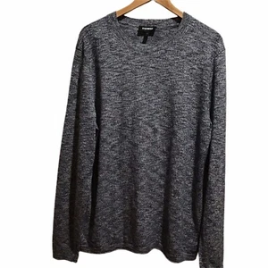 Express Men’s Knit Sweater size L  Blue Marled Round Neck - Picture 1 of 7