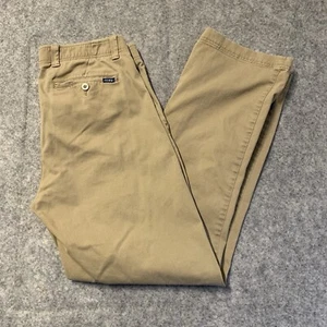 ROWM Pants Mens 34x32 Tan Chinos Straight Flat Front - Picture 1 of 18