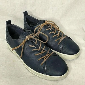 ECCO Men Soft Viii Sneaker Navy Blue Leather EU42 US8 - Picture 1 of 9