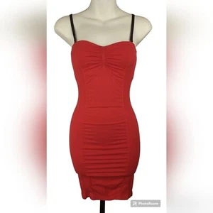 Intimately by free people red slip dress stretchy bodycon sexy strappy bra XS S - Picture 1 of 5