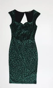 Miss Selfridge Womens Green Animal Polyester Blend Bodycon Size 6 Sweetheart - Picture 1 of 10