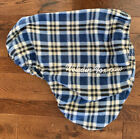 Hand Made Fleece English Saddle Cover - Washable - Blue Plaid ~Pre Owned~