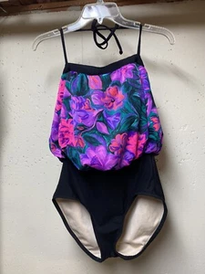 De Colección El Traje Delgado Para Mujer Traje De Baño De Una Pieza Floral Blusa Con Aros Talla 10 - Imagen 1 de 7