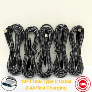 5Pack USB C Cable Lot Fast Charging Type C Cord 10FT For Samsung Android Charger - Picture 1 of 12