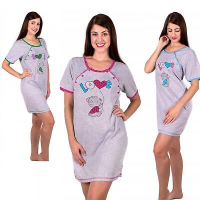 Maternity Women's Nightshirt Nursing Nightdress Pregnancy Breastfeeding Nightie • 9.99£