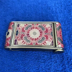 1930er Cloisonne Mini Vanity Compact Etui Puder, Lippenstift, Maniküre Set Gold - Bild 1 von 10