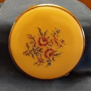 Vintage Hand Sticthed Compact Pocket Mirror Made in East Germany