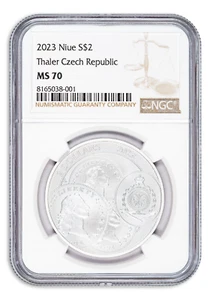 2023 Thaler Czech Republic 1 oz Silver Coin NGC MS70 - 1794 US Dollar Design - Picture 1 of 2