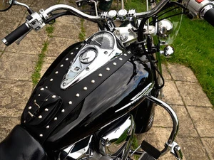 Honda VTX1800 R VTX 1800 Rear Leather Tank Panel Pad Cover Bra Bib - Picture 1 of 10