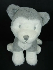 Janie And Jack Husky Puppy Dog Plush Rattle 7" Gray White - Picture 1 of 4