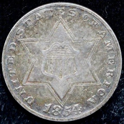 1854 3cs Three Cent Silver Piece Cover