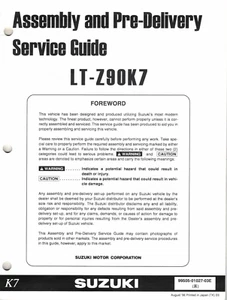 Manual de servicio/ensamblaje 2007 LTZ90/LT-Z90 genuino Suzuki nuevo OEM - Imagen 1 de 3