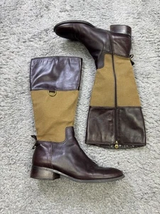 Etienne Aigner Boots Women 10 M Eldidge Brown Leather Knee High Lined Riding - Picture 1 of 11