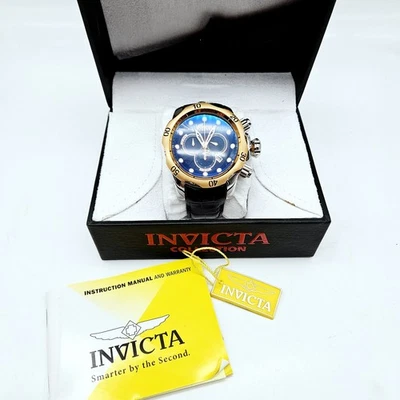 Reloj Pulsera Invicta Black Venom 0360 Correa Cuero Reserva Nuevo en Caja  Foto 1 de 4