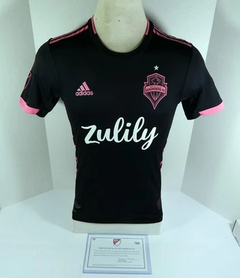 2019 Seattle Sounders FC Joevin Jones #33 Game Used Sign Black Jersey S 317 - Image 1 of 4