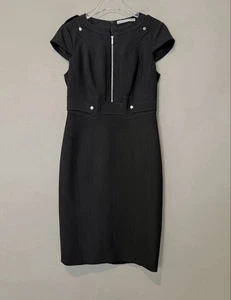 Karen Millen Kleid Damen Größe 10 Schwarz Militär Etui Modern Chic Arbeitskleidung - Bild 1 von 10