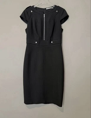 Vestido Karen Millen para mujer talla 10 negro funda militar moderno elegante ropa de trabajo Foto 1 de 4