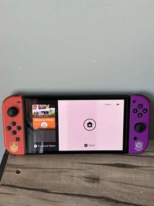 Nintendo Switch OLED Video Game Console HEG-001 Scarlet and Violet Edition - Picture 1 of 13