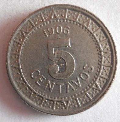 1906 MEXICO 5 CENTAVOS - AU -  EARLY DATE - Great Coin - Lot O30 - Image 1 of 2